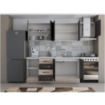 Bucatarie Alfa 240, corp hota, fara vitrina, wenge/sonoma, blat termic alb - imagine 4