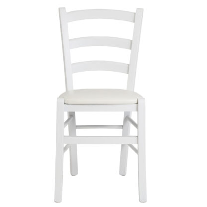Scaun Paesana, alb 21894, 43x88x45 cm, cadru alb,imitatie piele - imagine 5
