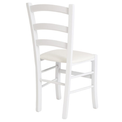 Scaun Paesana, alb 21894, 43x88x45 cm, cadru alb,imitatie piele - imagine 3