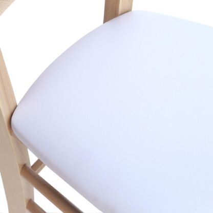 Scaun Paesana, alb 21894, 43x88x45 cm, cadru natur, imitatie piele - imagine 2