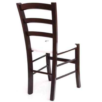 Scaun Paesana, alb 21894, 43x88x45 cm, cadru wenge, imitatie piele - imagine 4
