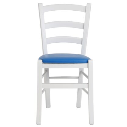 Scaun Paesana, albastru 21898, 43x88x45 cm, cadru alb,imitatie piele - imagine 4