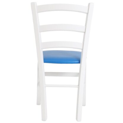 Scaun Paesana, albastru 21898, 43x88x45 cm, cadru alb,imitatie piele - imagine 5