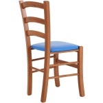 Scaun Paesana, albastru 21898, 43x88x45 cm, cadru cires, imitatie piele - imagine 4