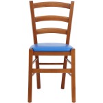 Scaun Paesana, albastru 21898, 43x88x45 cm, cadru cires, imitatie piele - imagine 2