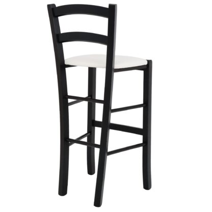 Scaun Paesana bar, alb 21894, 41x101x44 cm, cadru wenge, imitatie piele - imagine 2