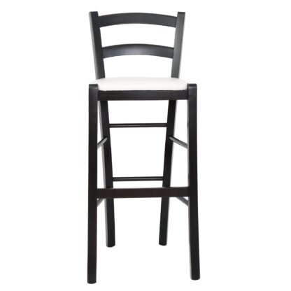 Scaun Paesana bar, alb 21894, 41x101x44 cm, cadru wenge, imitatie piele - imagine 4