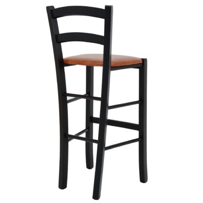 Scaun Paesana bar, cognac 8070, 41x101x44 cm, cadru wenge, imitatie piele - imagine 3