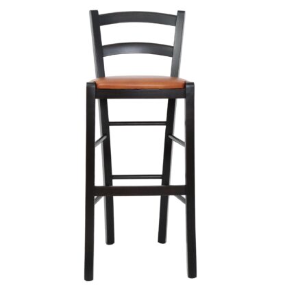 Scaun Paesana bar, cognac 8070, 41x101x44 cm, cadru wenge, imitatie piele - imagine 5