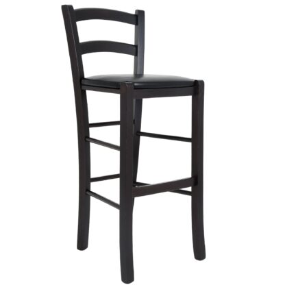 Scaun Paesana bar, negru 21901, 41x101x44 cm, cadru wenge, imitatie piele