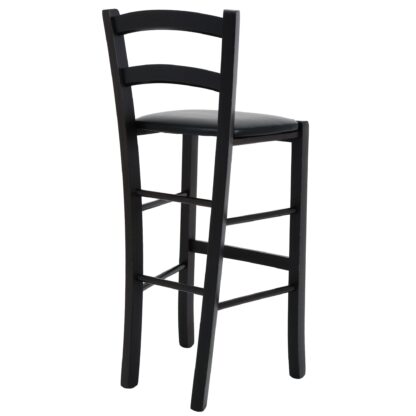 Scaun Paesana bar, negru 21901, 41x101x44 cm, cadru wenge, imitatie piele - imagine 3