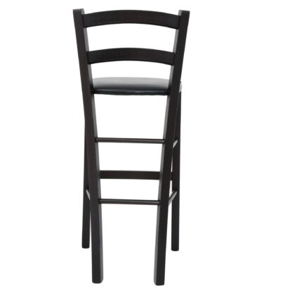 Scaun Paesana bar, negru 21901, 41x101x44 cm, cadru wenge, imitatie piele - imagine 4
