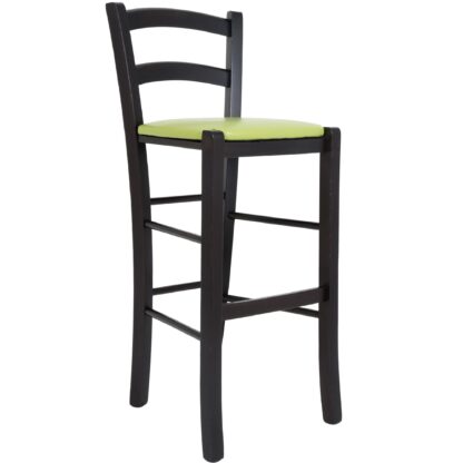 Scaun Paesana bar, verde 21899, 41x101x44 cm, cadru wenge, imitatie piele