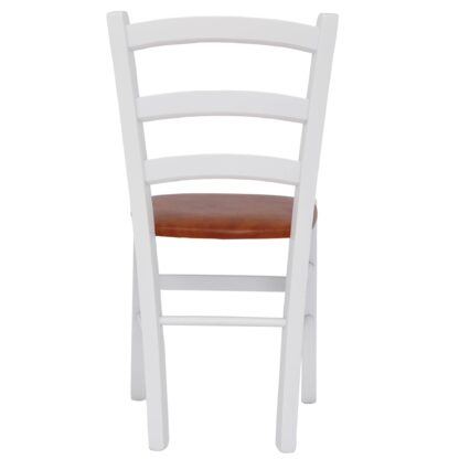 Scaun Paesana, cognac 8070, 43x88x45 cm, cadru alb,imitatie piele - imagine 3
