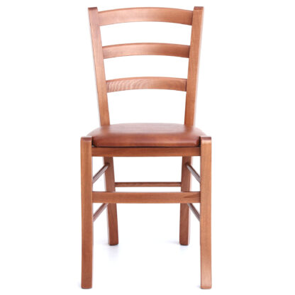 Scaun Paesana, cognac 8070, 43x88x45 cm, cadru cires, imitatie piele - imagine 4