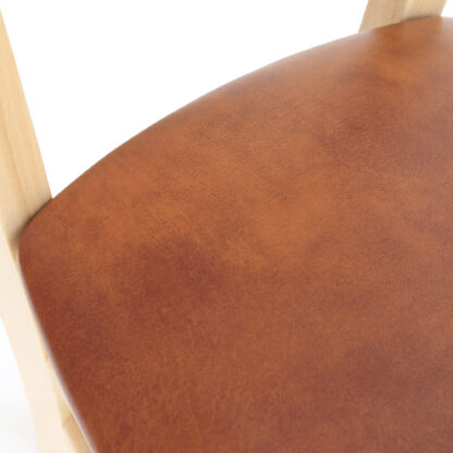 Scaun Paesana, cognac 8070, 43x88x45 cm, cadru natur, imitatie piele - imagine 2