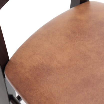 Scaun Paesana, cognac 8070, 43x88x45 cm, cadru wenge, imitatie piele - imagine 6