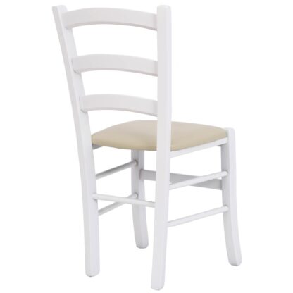 Scaun Paesana, crem 21834, 43x88x45 cm, cadru alb,imitatie piele - imagine 4