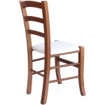 Scaun Paesana, crem 21834, 43x88x45 cm, cadru cires, imitatie piele - imagine 5