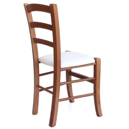 Scaun Paesana, crem 21834, 43x88x45 cm, cadru cires, imitatie piele - imagine 5