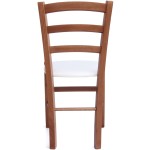 Scaun Paesana, crem 21834, 43x88x45 cm, cadru cires, imitatie piele - imagine 4