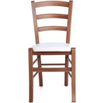Scaun Paesana, crem 21834, 43x88x45 cm, cadru cires, imitatie piele - imagine 3