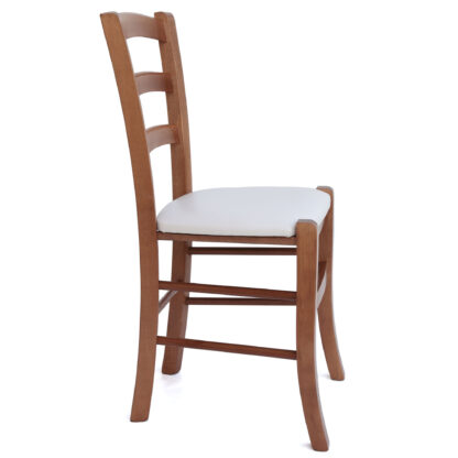 Scaun Paesana, crem 21834, 43x88x45 cm, cadru cires, imitatie piele - imagine 2