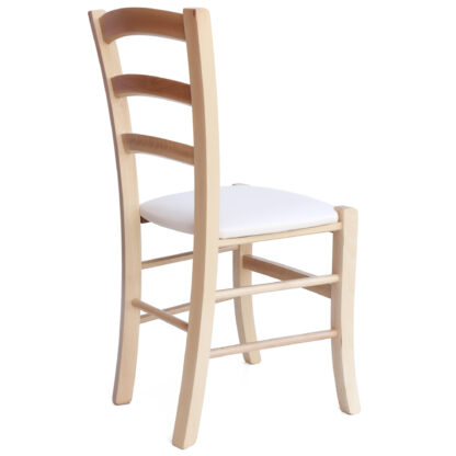 Scaun Paesana, crem 21834, 43x88x45 cm, cadru natur, imitatie piele - imagine 3