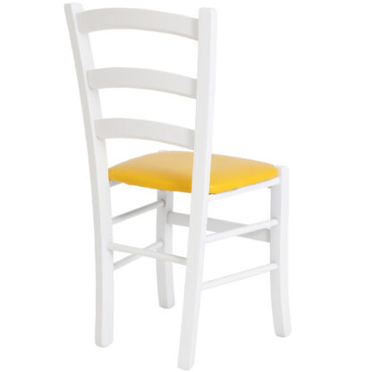 Scaun Paesana, galben 22168, 43x88x45 cm, cadru alb,imitatie piele - imagine 4