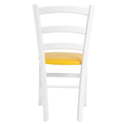 Scaun Paesana, galben 22168, 43x88x45 cm, cadru alb,imitatie piele - imagine 5