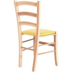 Scaun Paesana, galben 22168, 43x88x45 cm, cadru natur, imitatie piele - imagine 2