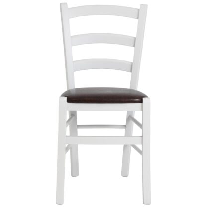 Scaun Paesana, maro 15611, 43x88x45 cm, cadru alb,imitatie piele - imagine 3