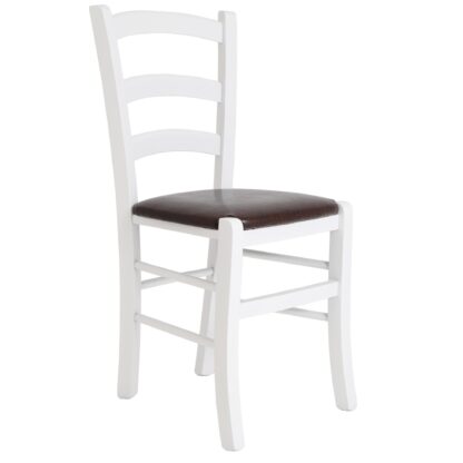 Scaun Paesana, maro 15611, 43x88x45 cm, cadru alb,imitatie piele