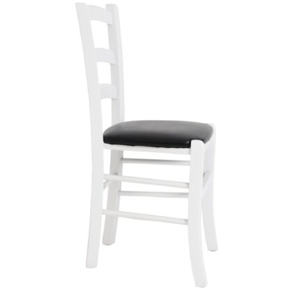 Scaun Paesana, negru 21901, 43x88x45 cm, cadru alb,imitatie piele - imagine 3