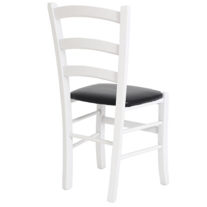 Scaun Paesana, negru 21901, 43x88x45 cm, cadru alb,imitatie piele - imagine 4