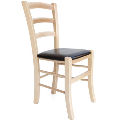 Scaun Paesana, negru 21901, 43x88x45 cm, cadru natur, imitatie piele