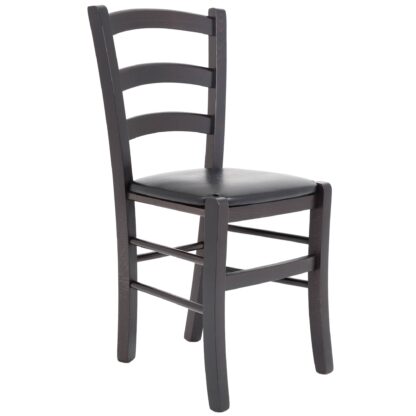 Scaun Paesana, negru 21901, 43x88x45 cm, cadru wenge, imitatie piele