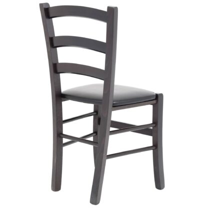 Scaun Paesana, negru 21901, 43x88x45 cm, cadru wenge, imitatie piele - imagine 3