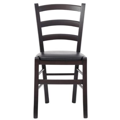 Scaun Paesana, negru 21901, 43x88x45 cm, cadru wenge, imitatie piele - imagine 5