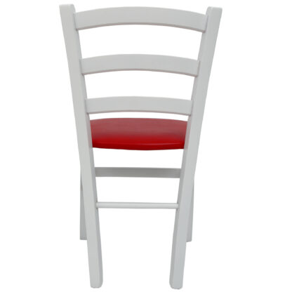 Scaun Paesana, rosu 21900, 43x88x45 cm, cadru alb,imitatie piele - imagine 3