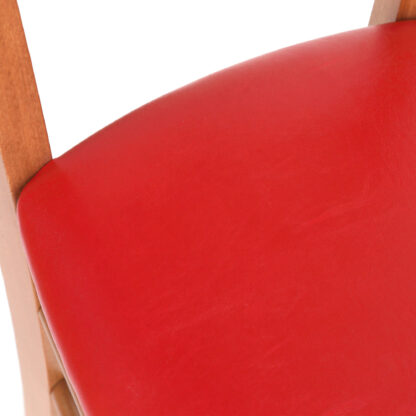 Scaun Paesana, rosu 21900, 43x88x45 cm, cadru cires, imitatie piele - imagine 2