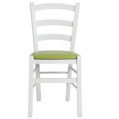 Scaun Paesana, verde 21899, 43x88x45 cm, cadru alb,imitatie piele - imagine 3