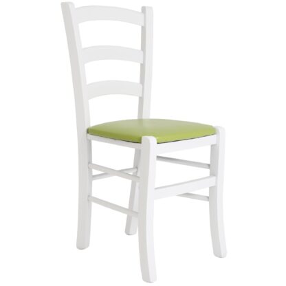 Scaun Paesana, verde 21899, 43x88x45 cm, cadru alb,imitatie piele