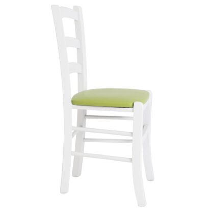 Scaun Paesana, verde 21899, 43x88x45 cm, cadru alb,imitatie piele - imagine 2