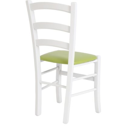 Scaun Paesana, verde 21899, 43x88x45 cm, cadru alb,imitatie piele - imagine 4