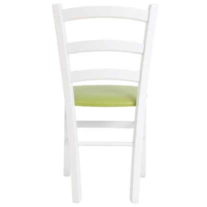 Scaun Paesana, verde 21899, 43x88x45 cm, cadru alb,imitatie piele - imagine 5