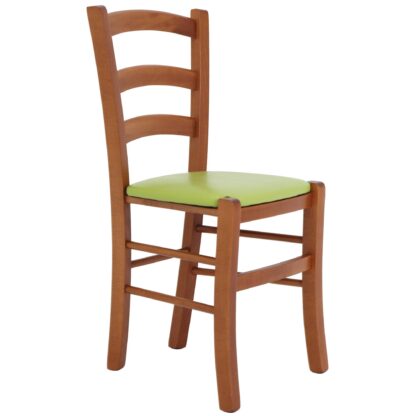 Scaun Paesana, verde 21899, 43x88x45 cm, cadru cires, imitatie piele