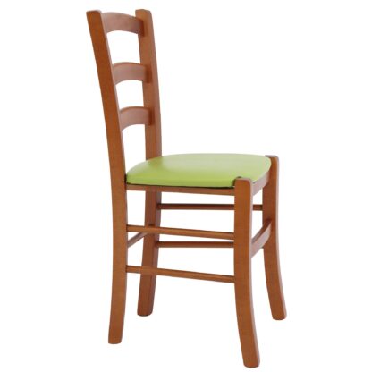Scaun Paesana, verde 21899, 43x88x45 cm, cadru cires, imitatie piele - imagine 3