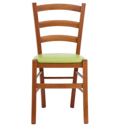 Scaun Paesana, verde 21899, 43x88x45 cm, cadru cires, imitatie piele - imagine 2