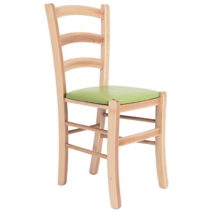 Scaun Paesana, verde 21899, 43x88x45 cm, cadru natur, imitatie piele